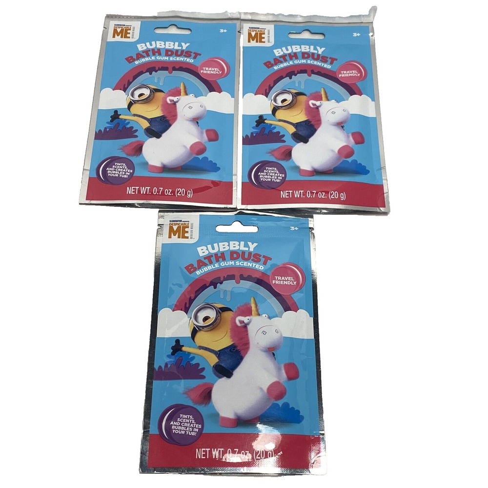 BUBBLY BATH DUST minions BUBBLE GUM kids bath bomb dust relax LOT OF 3‎